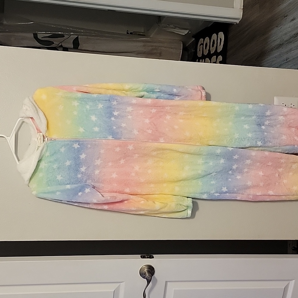 Plush rainbow onesie